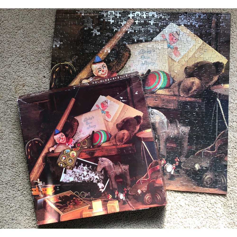 Sandpiper Whitman‎ 500 piece Jigsaw Puzzle Childhood Treasures 1983 Toy Box
